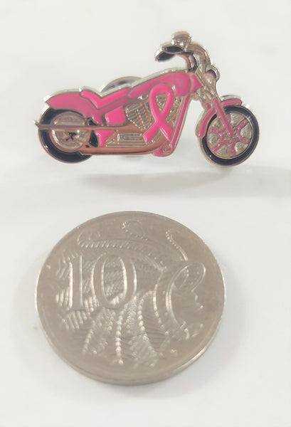 *NEW Breast Cancer Awareness Motorcycle Pink Ribbon Lapel Pin - Back in Stock