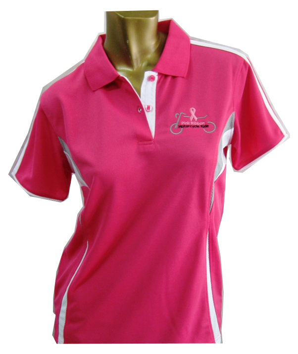 Ladies Polo Pink with White trim